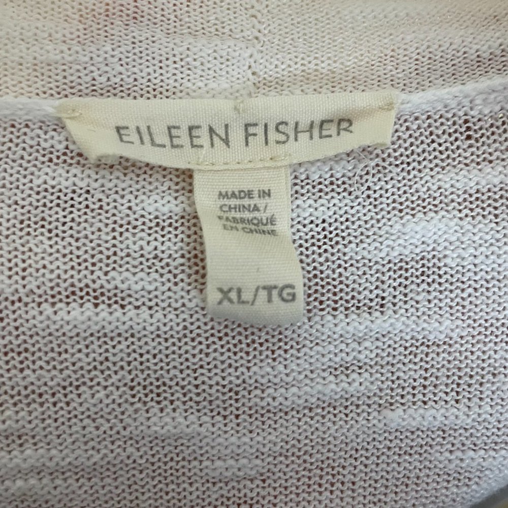 Eileen Fisher Linen Cotton Open Front Cardigan XL - Picture 7 of 8